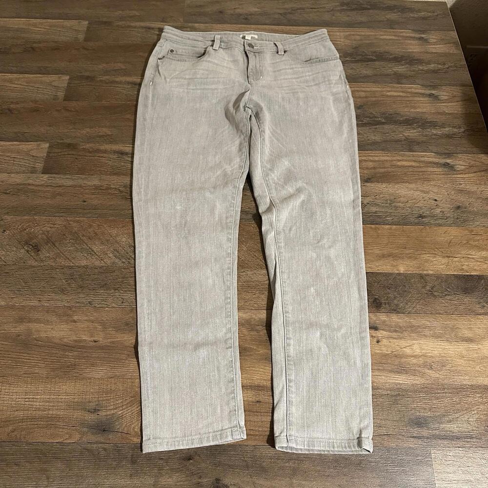 EILEEN FISHER Gray Wash Jeans Spandex Stretch Size 8 Organic Cotton